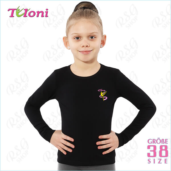Long Sleeve Top Tuloni mod. F-03 Picture 38 (134-140) col. Black F03CLL-B38